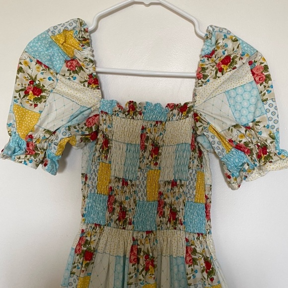 Floral Puff Sleeve Patchwork Nap Style Dress XS to S NWOT - Picture 10 of 10